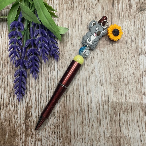 Writing Pen Koala Bee Artisan Beaded Gift Custom Handcrafted Office Stationery - Picture 7 of 7